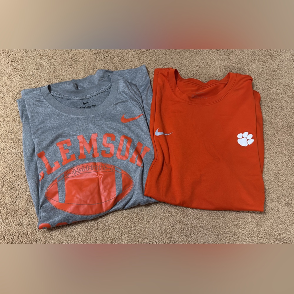 Nike mens Gray and Orange Clemson Tees